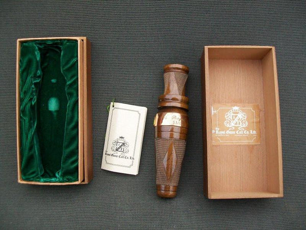 Royal Checkered Duck Call in Wooden Display Case with Original Paperwork.