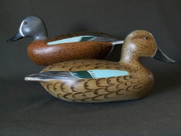 Virgil Lashbrook Bluewing Teal Pair signed