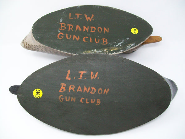 Rare pair of Torry Ward Gadwall,- Snuggle heads- LTW Brandon Duck Club.  (#3105)