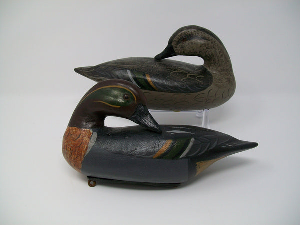 Preening Perdew Style Green Wing Teal Pair, Charles Moore.  (#3212)