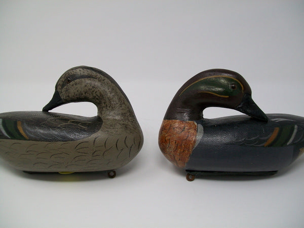Preening Perdew Style Green Wing Teal Pair, Charles Moore.  (#3212)