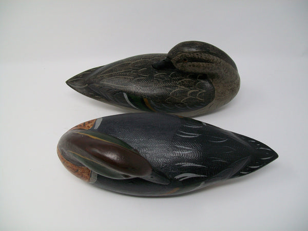Preening Perdew Style Green Wing Teal Pair, Charles Moore.  (#3212)