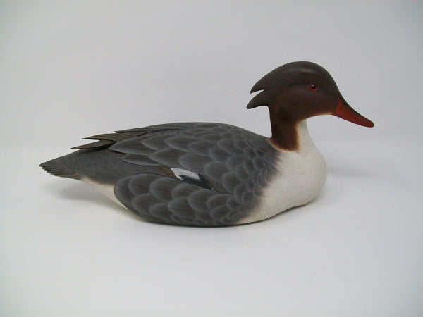 Ken Harris Merganser Hen, detail raised wings- stamped on bottom.  (#3226)