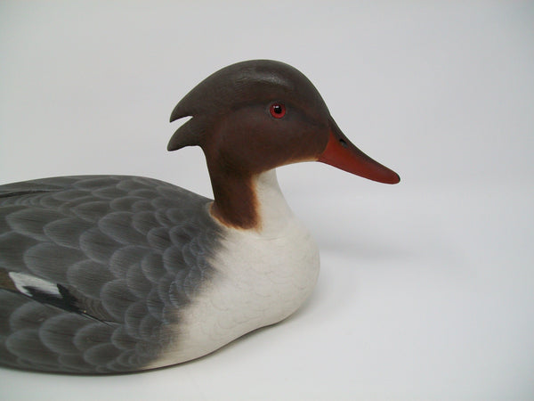 Ken Harris Merganser Hen, detail raised wings- stamped on bottom.  (#3226)