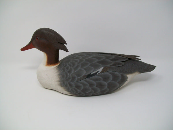 Ken Harris Merganser Hen, detail raised wings- stamped on bottom.  (#3226)