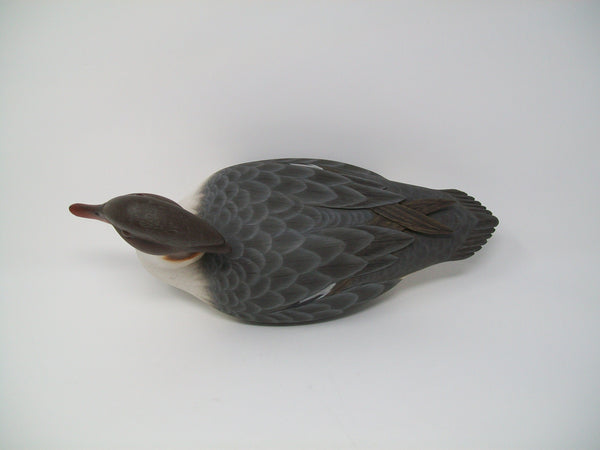 Ken Harris Merganser Hen, detail raised wings- stamped on bottom.  (#3226)