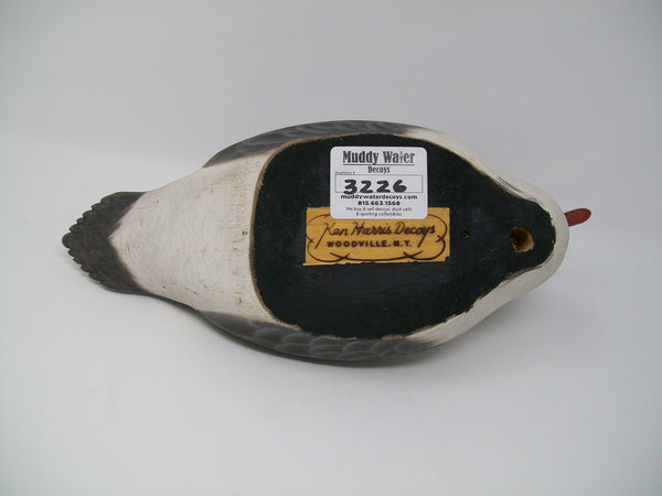 Ken Harris Merganser Hen, detail raised wings- stamped on bottom.  (#3226)