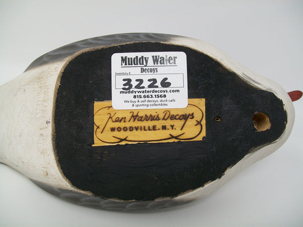 Ken Harris Merganser Hen, detail raised wings- stamped on bottom.  (#3226)