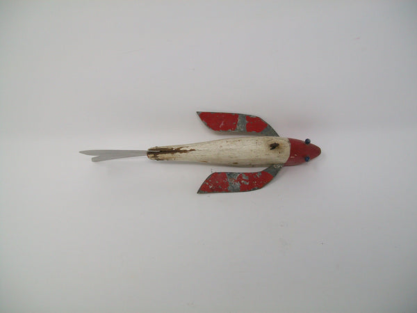 Minnesota Red & White Fish Spearing Decoy  (#3303)