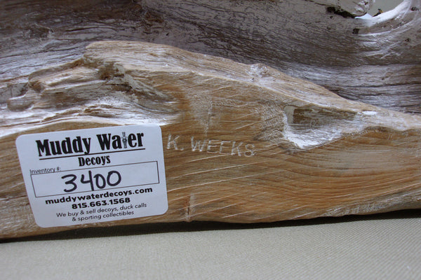 Ken Weeks 1/3 Size Mallards on Driftwood- All original (#3400)