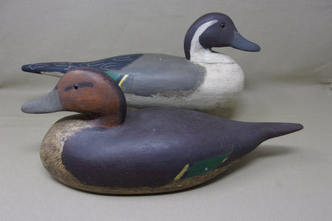 Pintails Pair, Drake has unique removable tail, Circa 1910-30's (#3533)