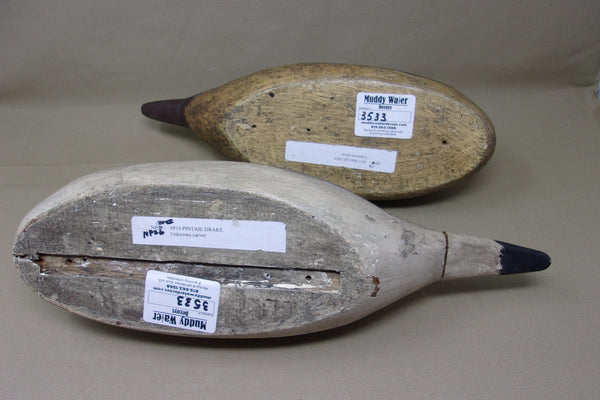 Pintails Pair, Drake has unique removable tail, Circa 1910-30's (#3533)