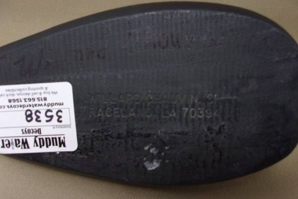 Willard Chauvin Coot, Raceland Louisiana, branded/signed  (#3538)