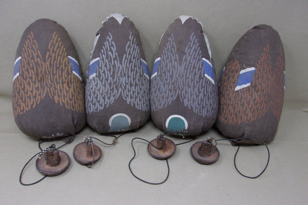 Set of 4 Duck-In, Cloth Feeder (Duck Butt) Decoys with Original Weights (#3883)