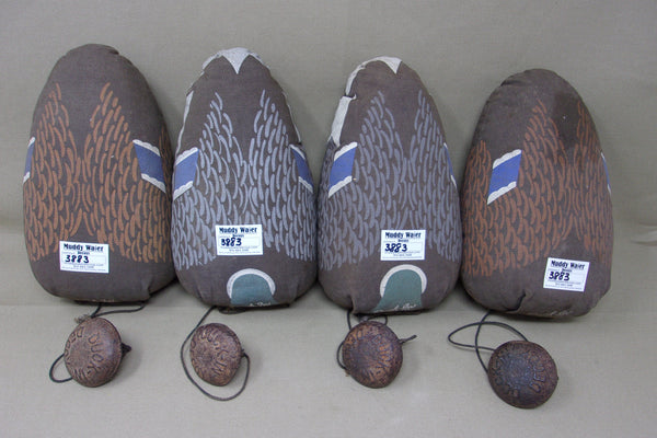 Set of 4 Duck-In, Cloth Feeder (Duck Butt) Decoys with Original Weights (#3883)