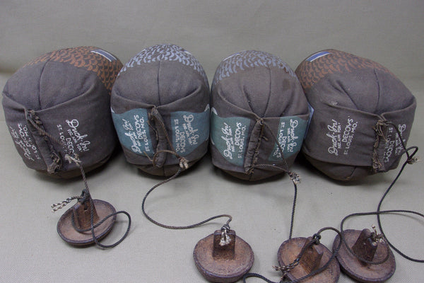 Set of 4 Duck-In, Cloth Feeder (Duck Butt) Decoys with Original Weights (#3883)