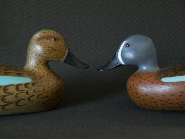 Virgil Lashbrook Bluewing Teal Pair signed