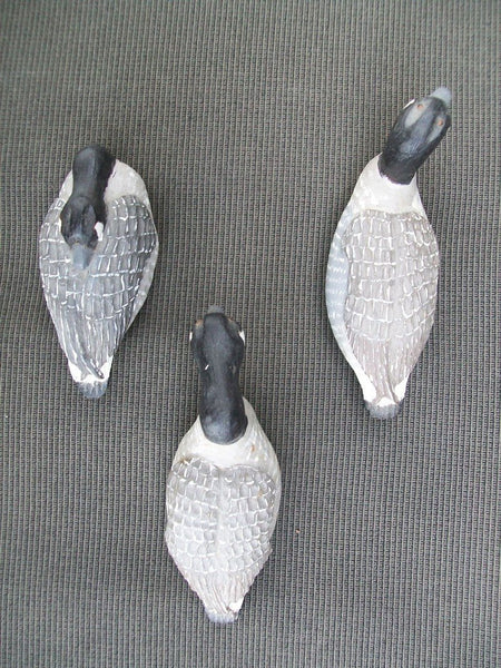 Lot of 3 Wooden Miniature Canada Geese