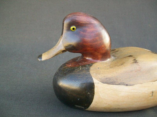 Tom Taber Redhead Wooden Duck Decoy