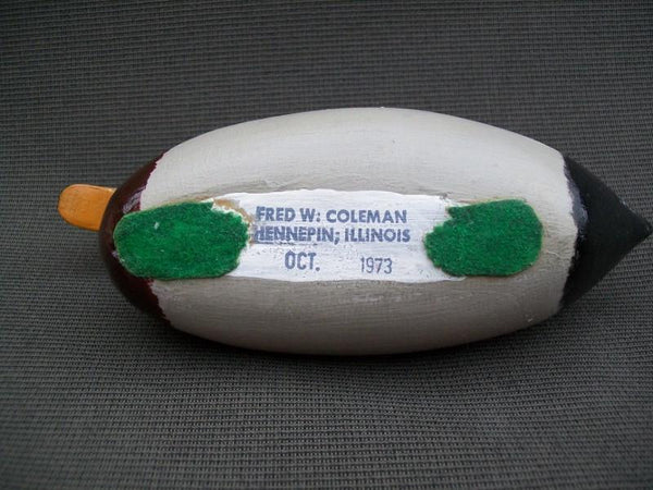 Fred Coleman Hennepin Illinois 1/4 size Mallards Pair