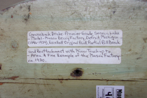 Mason Senica Lake Canvasback Original Paint (#4073)