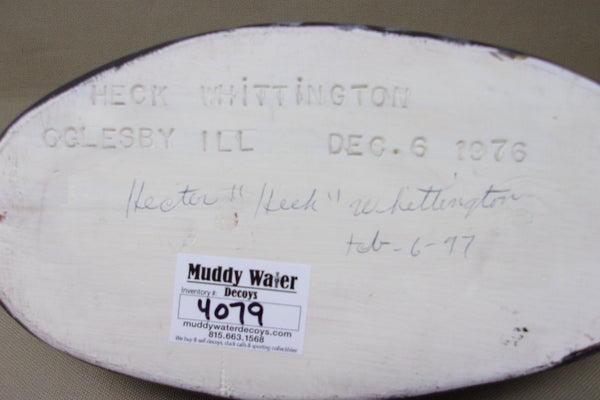 Heck Whittington Coot- All Original, stamped/dated  (#4079)