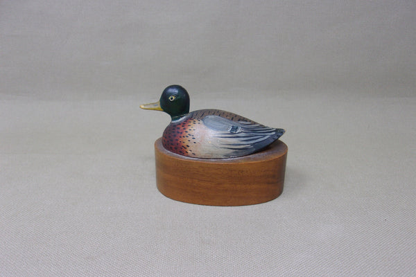 E. Hackner, Miniature Mallard Drake on weighted base (#4167)