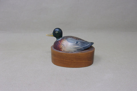 E. Hackner, Miniature Mallard Drake on weighted base (#4167)