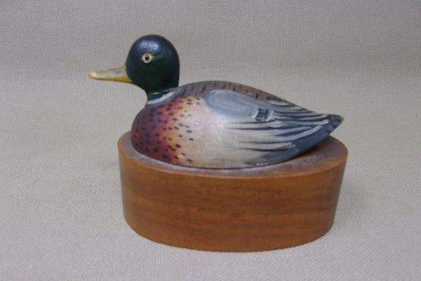 E. Hackner, Miniature Mallard Drake on weighted base (#4167)