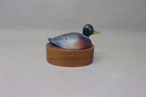 E. Hackner, Miniature Mallard Drake on weighted base (#4167)