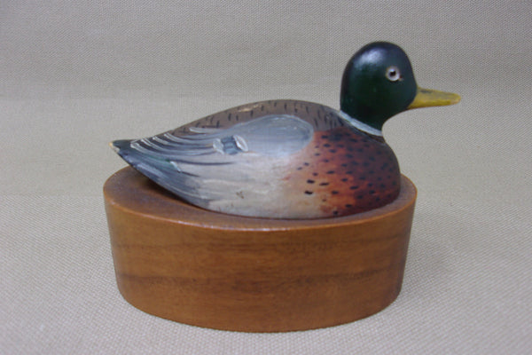 E. Hackner, Miniature Mallard Drake on weighted base (#4167)