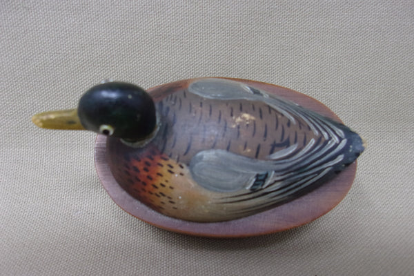 E. Hackner, Miniature Mallard Drake on weighted base (#4167)