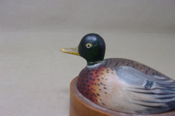 E. Hackner, Miniature Mallard Drake on weighted base (#4167)