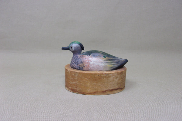 Miniature Wood Duck Hen, E. Hacker, Weighted Base (#4168)