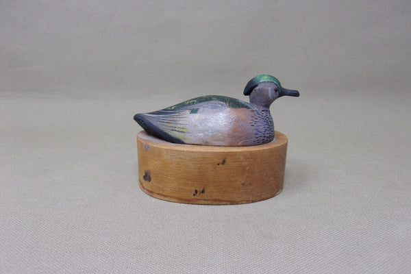 Miniature Wood Duck Hen, E. Hacker, Weighted Base (#4168)