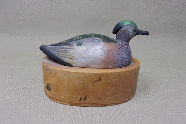 Miniature Wood Duck Hen, E. Hacker, Weighted Base (#4168)