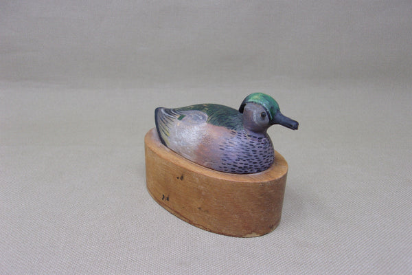 Miniature Wood Duck Hen, E. Hacker, Weighted Base (#4168)