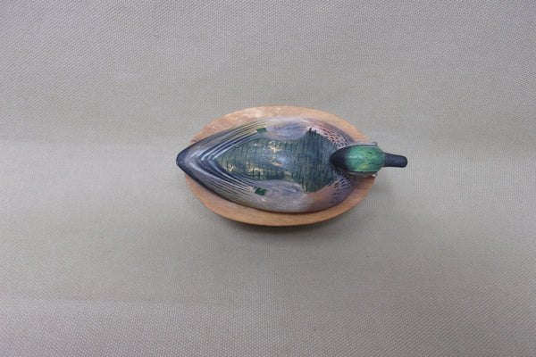 Miniature Wood Duck Hen, E. Hacker, Weighted Base (#4168)