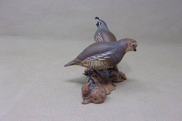 Gambels Quail Pair, Miniatures on Driftwood  (#4212)