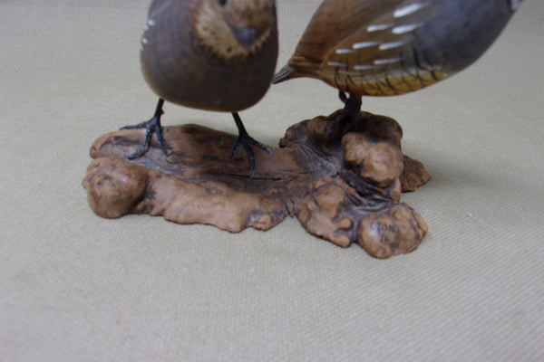 Gambels Quail Pair, Miniatures on Driftwood  (#4212)