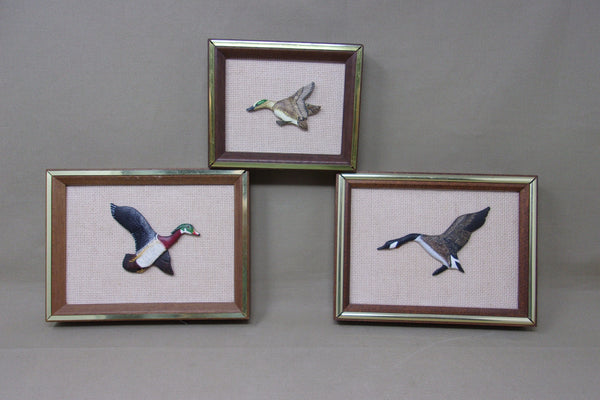 Set of 3 Jane Schap Hand Carved Ducks (#4390)