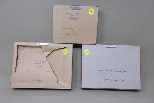 Set of 3 Jane Schap Hand Carved Ducks (#4390)