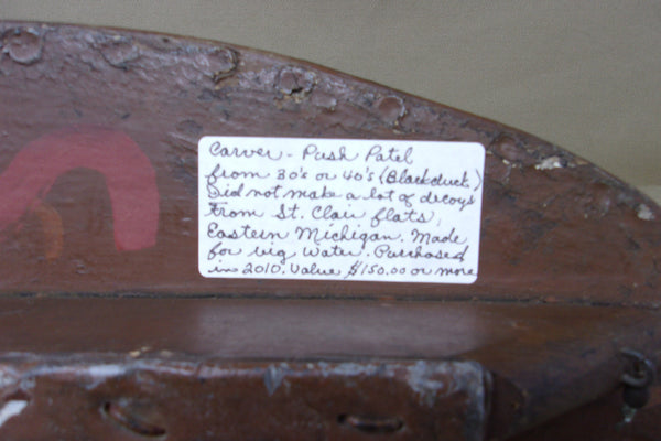 Push Patel Black Duck Drake, Circa 1930's (#4524)