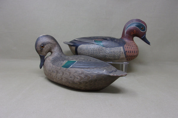 Fred Hockings Green Wing Teal Pair, Painted by Lou Schifferl (#4598)
