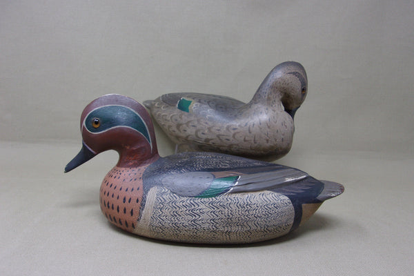 Fred Hockings Green Wing Teal Pair, Painted by Lou Schifferl (#4598)