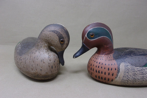 Fred Hockings Green Wing Teal Pair, Painted by Lou Schifferl (#4598)