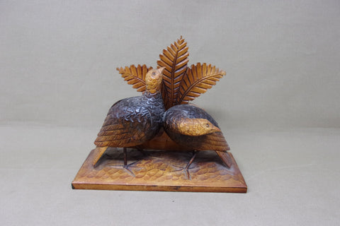 Hand Carved Miniature Turkeys  (#4621)