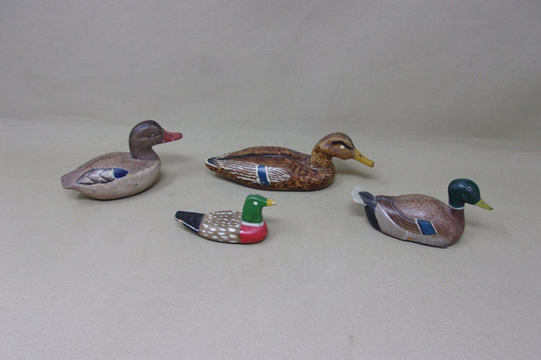 4 Miniature Wooden Decoys (#4877)