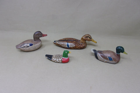 4 Miniature Wooden Decoys (#4877)