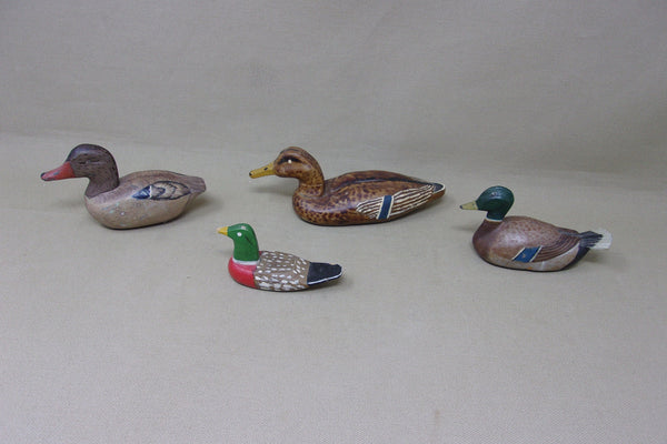 4 Miniature Wooden Decoys (#4877)